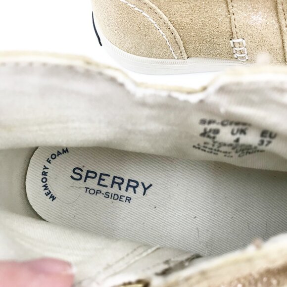 SPERRY Top Sider Crest Zone Gold Metallic Zip Ankle Boot Sneakers Womens 6 - Picture 8 of 9